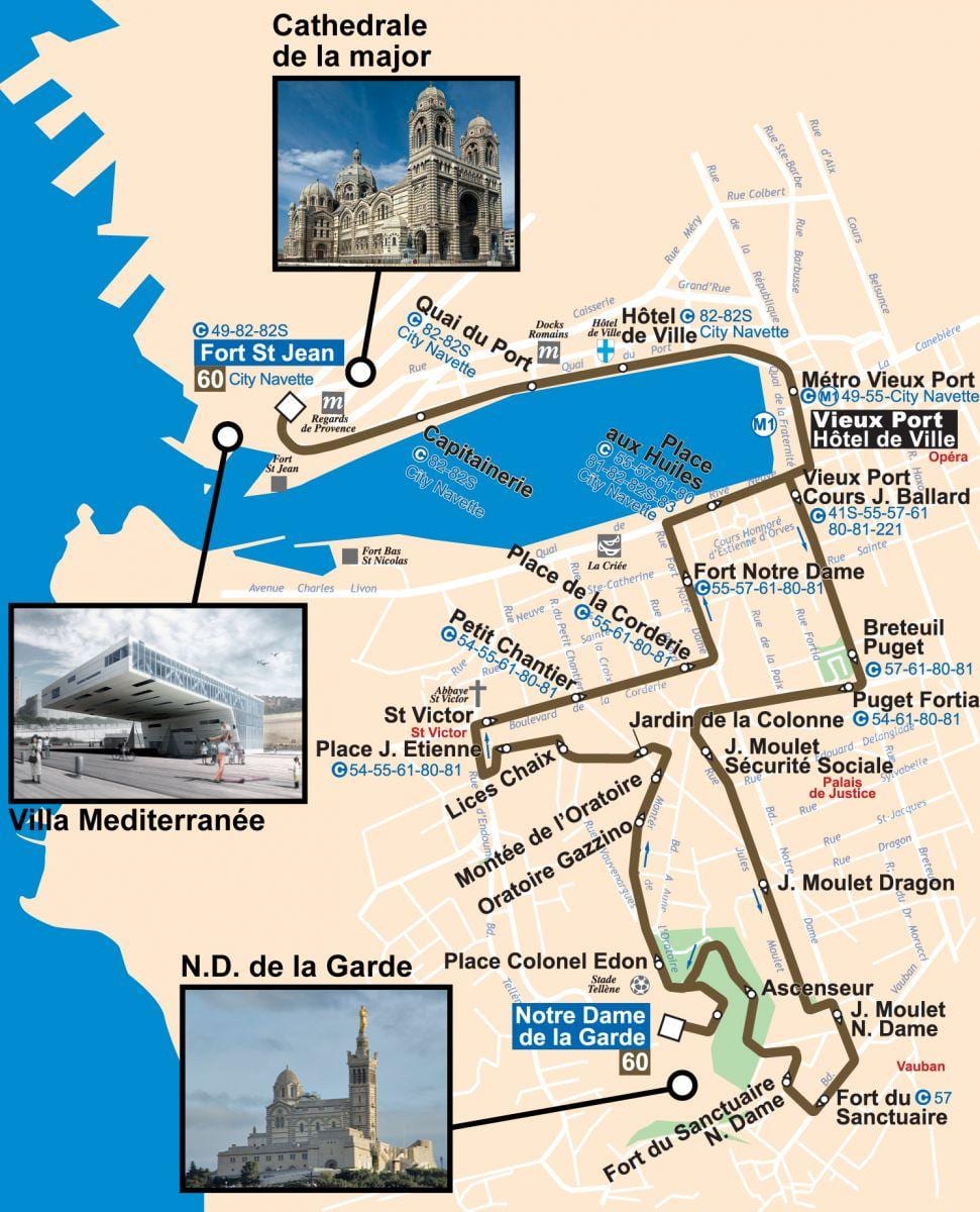 mappa di Marsiglia, bus 60 mappa