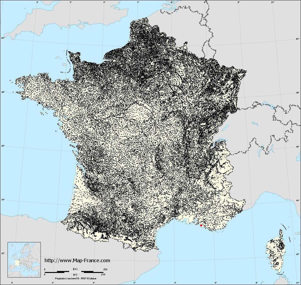 mappa di Marsiglia comuni, ordinati per distanze