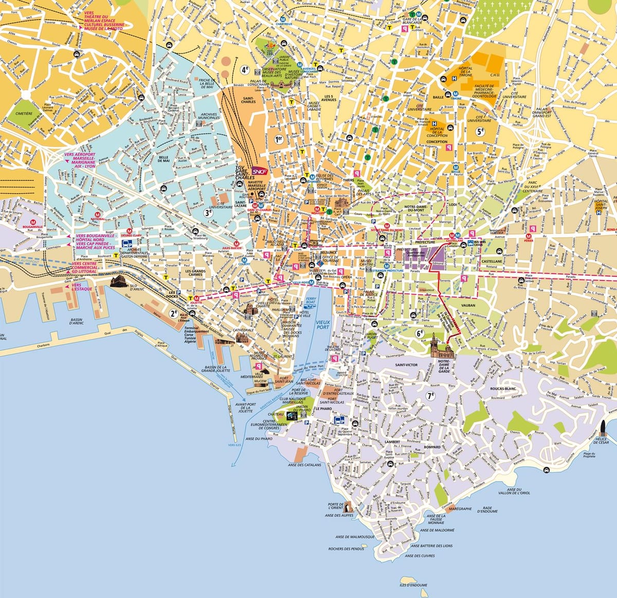 mappa di Marsiglia giardino