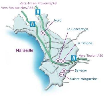 mappa di Marsiglia ospedale