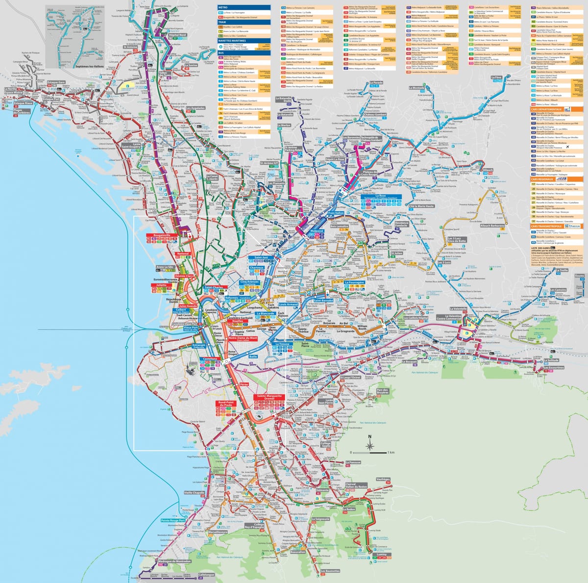 Marsiglia trasporto mappa
