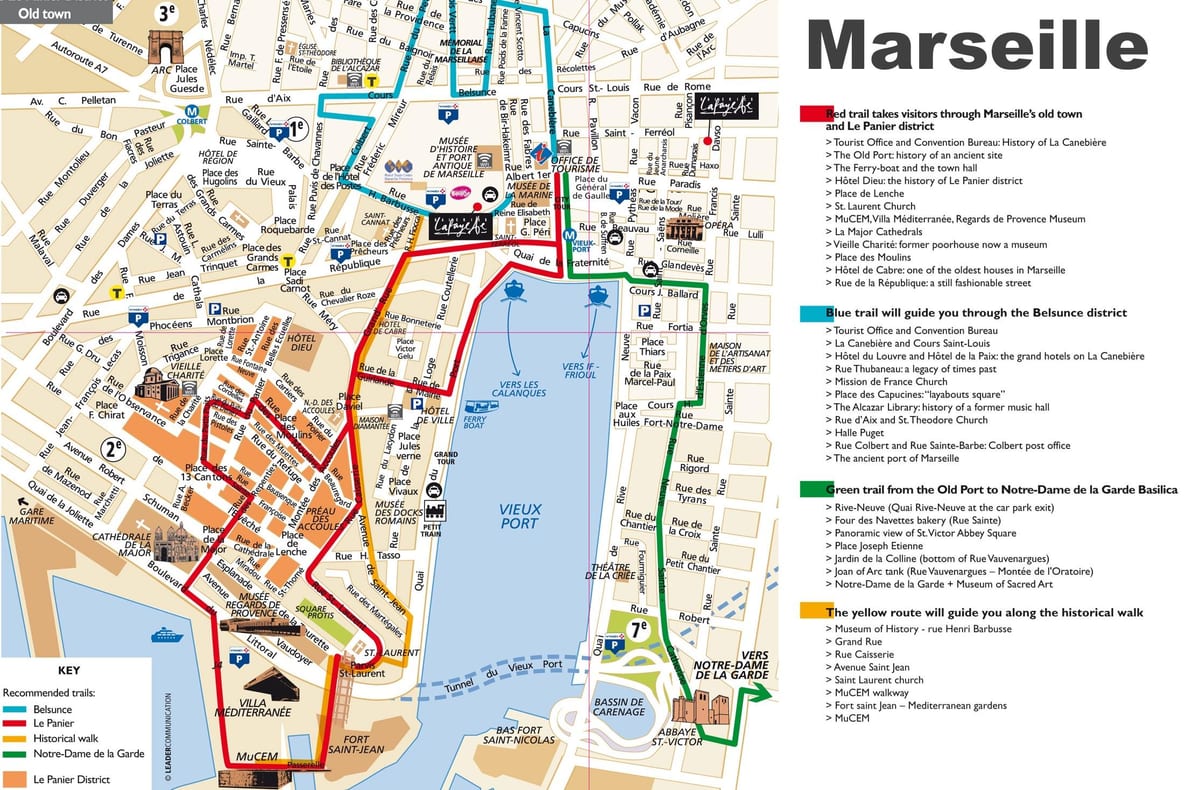 Marsiglia città vecchia mappa