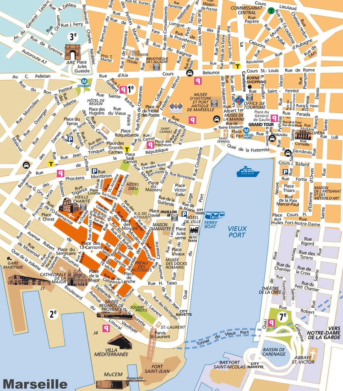 Marsiglia porto di crociera mappa