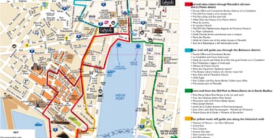 Stampa mappa di Marsiglia turistiche 